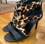Sandro Paris leopard black heels like new
