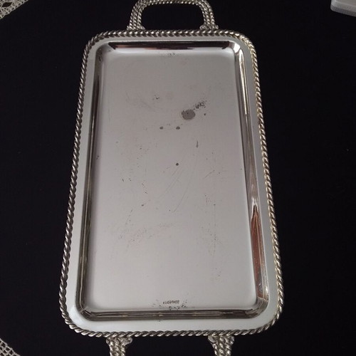 Vintage serving tray large 80s plastic used with old silver gift