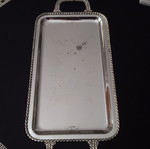 Vintage serving tray large 80s plastic used with old silver gift