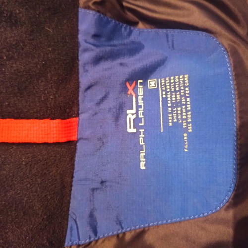 Polo Ralph Lauren RLX Leather Vest like new, blue, down-filled