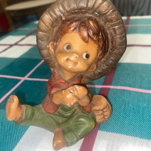 Boy with hat porcelain figurine used decorative