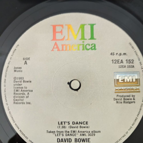 David Bowie Let's Dance 12" vinyl record used, rock