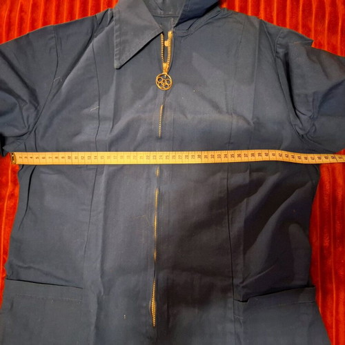 Blue school apron new with zipper and belt