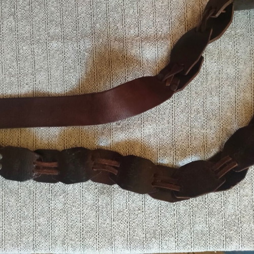 Leather braided belt like new, brown, size 110