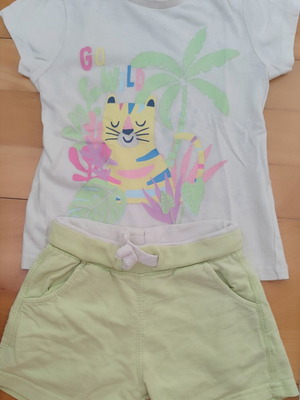 C&A girls' set used, size 104 cm, white and green