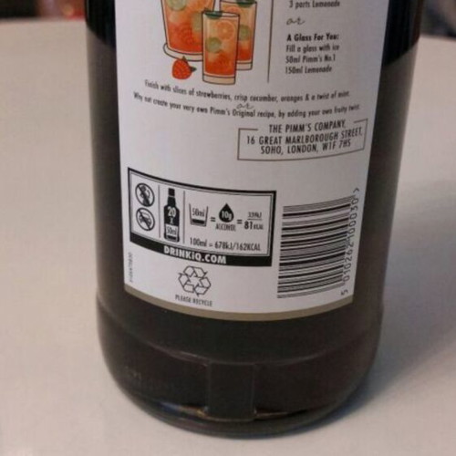 Pimm's No. 1 Cup sealed classic British spirit drink 1L