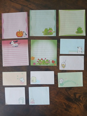 Vintage memo sheets pack of 12, unused, 1980s designs