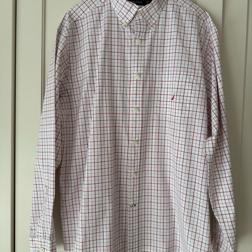 Nautica checked shirt like new, size L, white