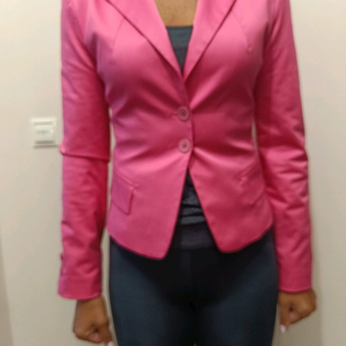 Toi&Moi jacket used, cotton satin, pink, size Medium