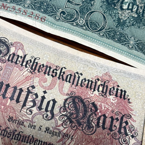50 Mark 1914 banknotes, lot