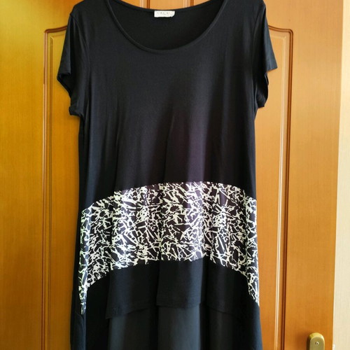 Black blouse with black and white stripe, like new