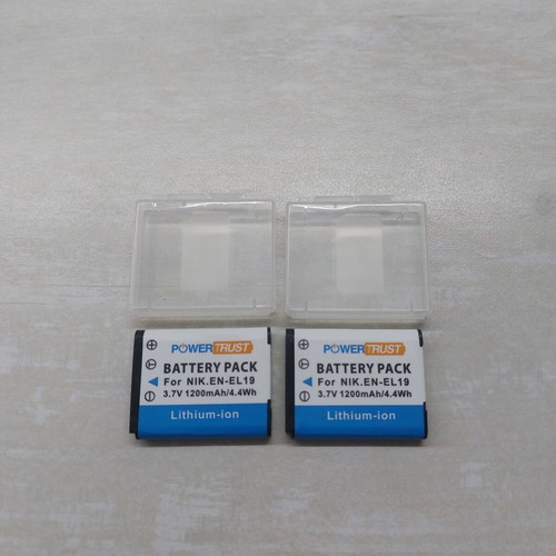 PowerTrust EN-EL19 battery pack for Nikon Coolpix, new, 2 pcs