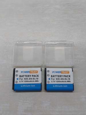 PowerTrust EN-EL19 battery pack for Nikon Coolpix, new, 2 pcs