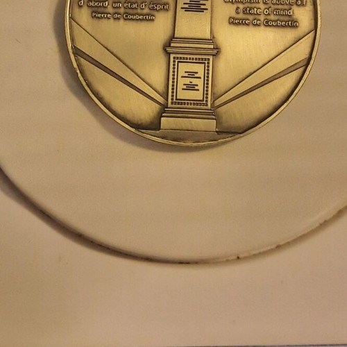 Bronze Commemorative Medal for 60 Years International Olympic Academy diam. 70mm weight 138gr