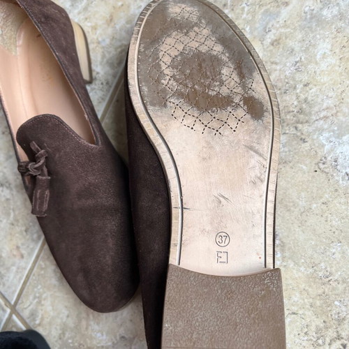 Migato leather loafers like new, beige and brown