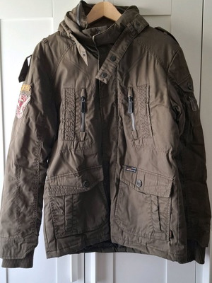 Biston men's jacket used, slightly waterproof, size L, dark khaki