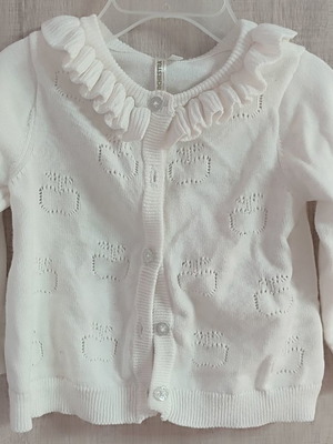 Girl's cardigan 6 months thin with ruffles worn once
