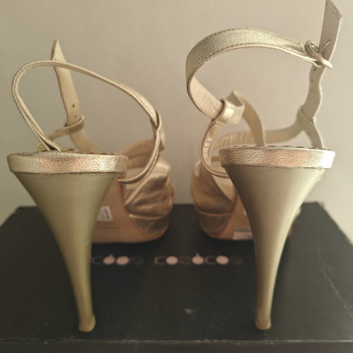 High-heeled sandals "Xaris Kazakos", gold, size 38