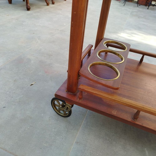 Bar trolley used, solid wood, dimensions 75x84