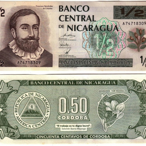 Nicaragua 1/2 Cordoba 50 Centavos banknote new