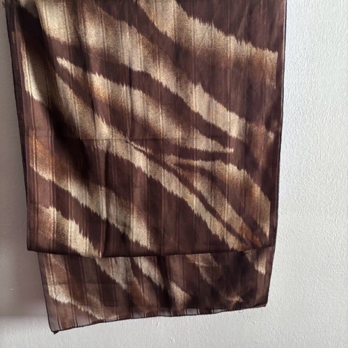 Italian vintage scarf brown with beige waves used