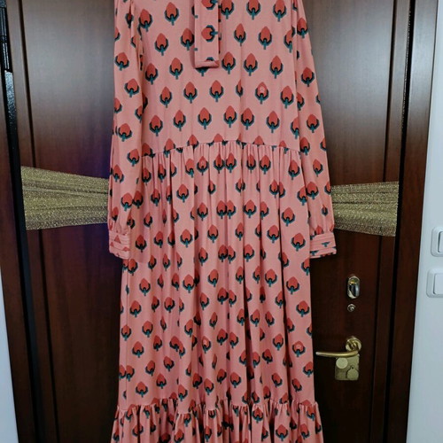 Karavan dress like new, multicolor, size S-M with belt and pockets