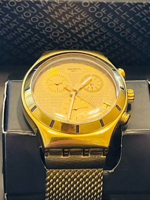 Swatch Irony Gold Stainless Steel Chronograph watch used