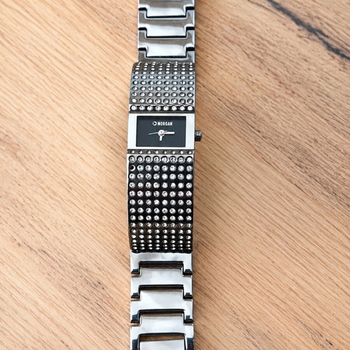 Morgan de Toi MB62B women's watch like new with metal bracelet and rhinestones