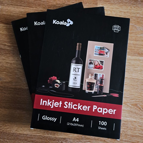 A4 Αυτοκόλλητα Glossy White για Inkjet εκτυπωτή, καινούργια, 300 σελίδες Koala