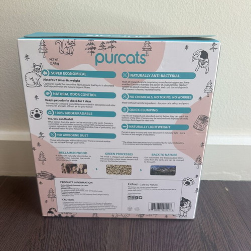 Cature Natural Wood Clumping Cat Litter new, smart pellets