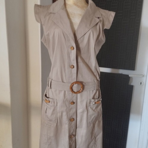 Sandro Ferrone cotton dress used, size L, beige