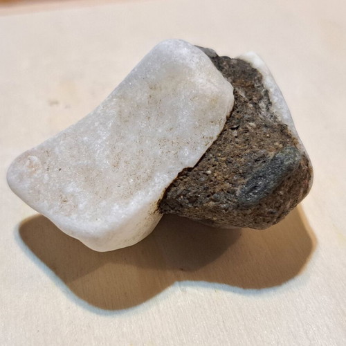 Natural two-tone stone like new, white and gray