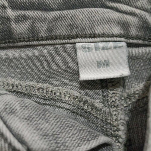 Grey high-waisted jeans with rips like new, size M
