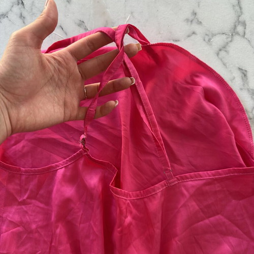 Women's pink silk bodysuit top size S like new Shein