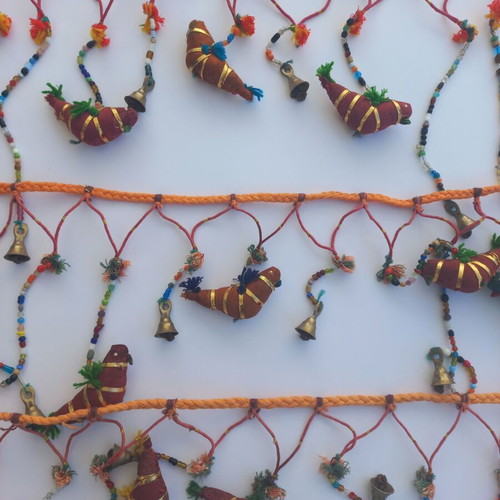 Indian decorative door hanging with birds and bells like new
