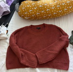 Top crop sweater Bershka like new, brown and red, size M