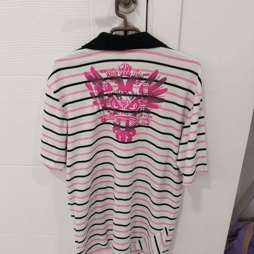 Badboy Club Polo Shirt used, men's size M, 100% cotton, stripes