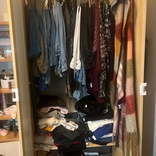 Wooden wardrobe with mirror like new