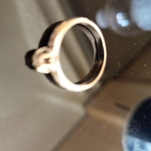 Women's solitaire ring used, 14k white gold with brilliant diamond
