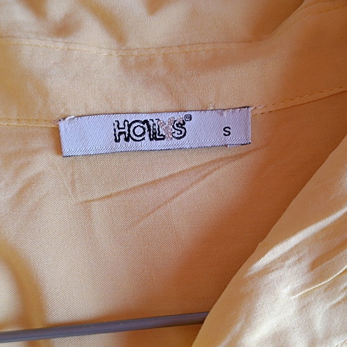 Yellow airy shirt size S like new with elbow-length sleeves