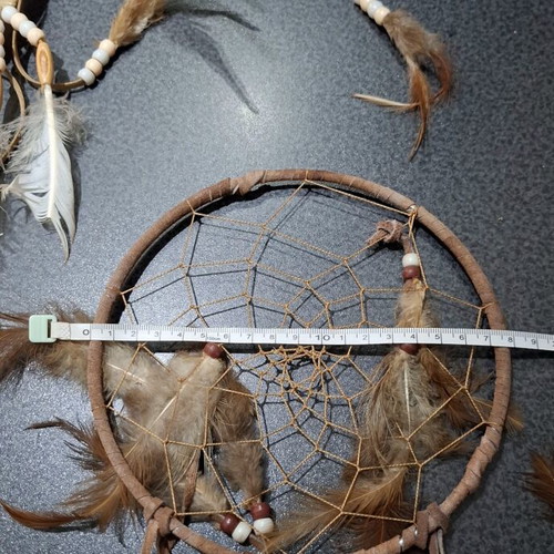 Boho Dreamcatcher with Natural Feathers and Beads used
