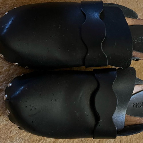 Benetton wooden summer clogs size 40 like new black