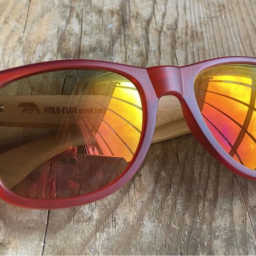 Polo Club Wood Limited Edition sunglasses like new, unisex, red