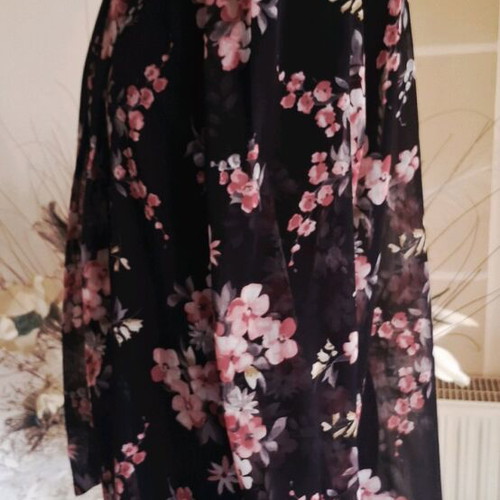 Ovs blouse like new, black with multicolor flowers, XXL