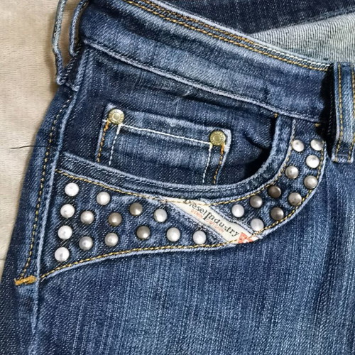 Diesel jeans no.30 like new, dark blue, low waist with studs