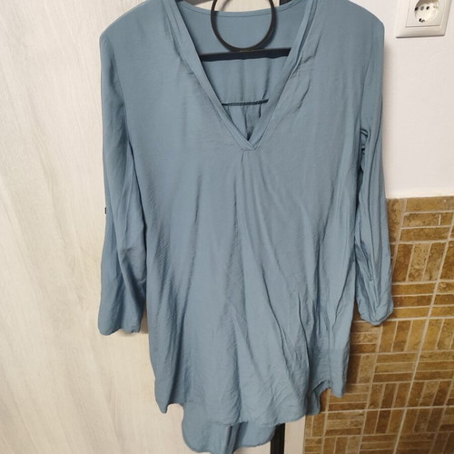 Women's summer blouse dress, turquoise, size L