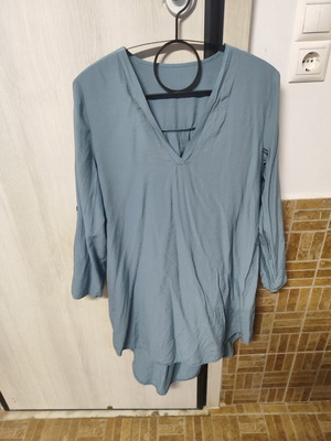 Women's summer blouse dress, turquoise, size L