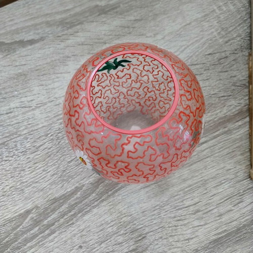 Glass flower vase used, height 11 cm