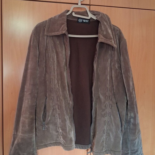 Velour vintage jacket like new, with zipper, green, size S