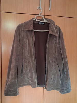 Velour vintage jacket like new, with zipper, green, size S